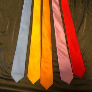 5 Men’s Ties Solid Multi-Colored Bundle Pack Lot